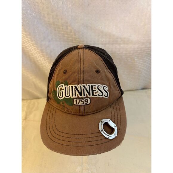 Guinness baseball cap hat bottle opener rn#115665 brown plaid - Picture 2 of 8